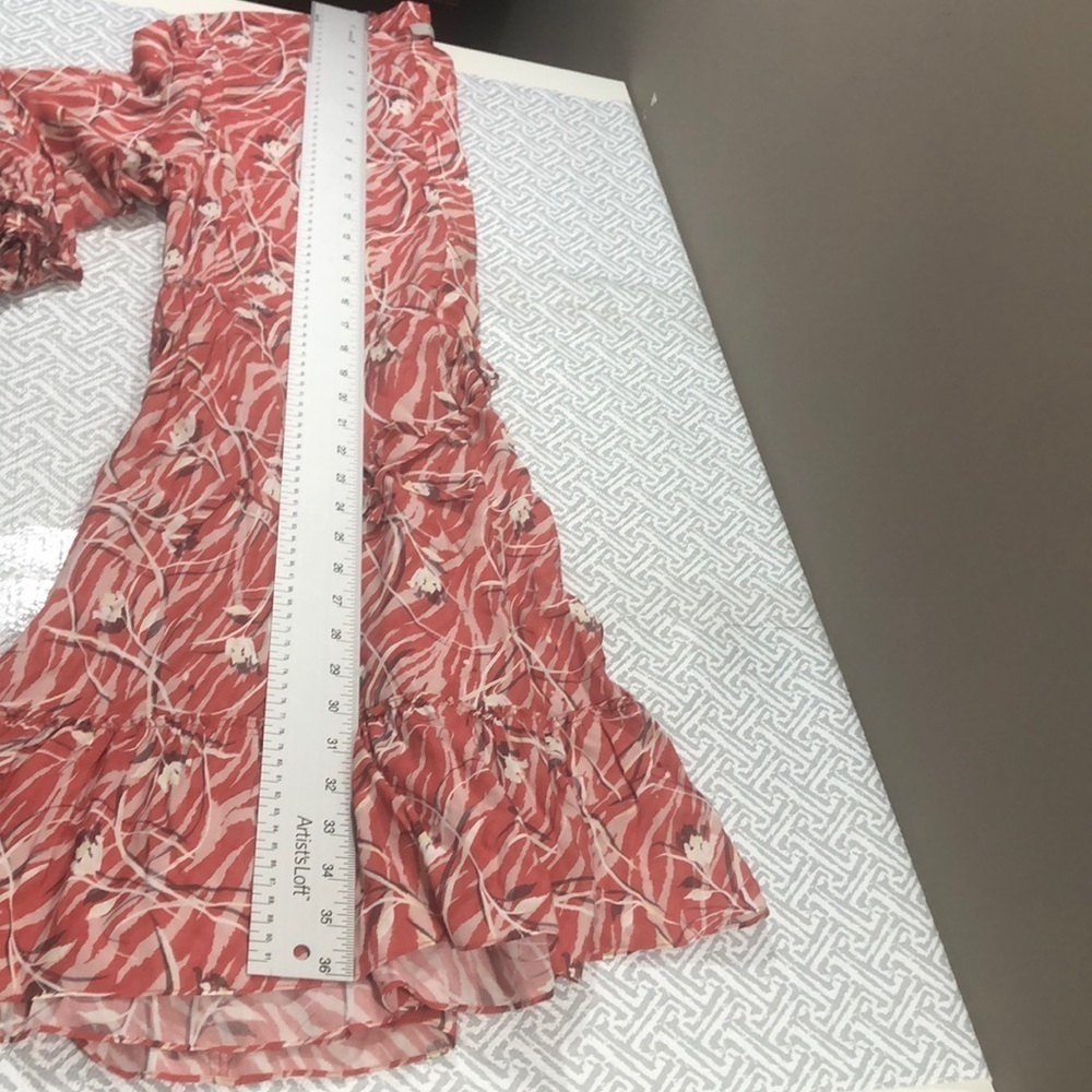 All Saints Alise Kazuno Floral Print Drawstring Dress 8 - Picture 12 of 13